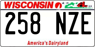 WI license plate 258NZE