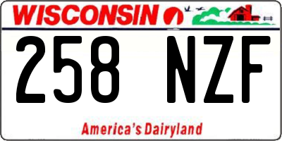 WI license plate 258NZF