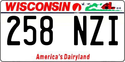 WI license plate 258NZI