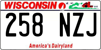 WI license plate 258NZJ