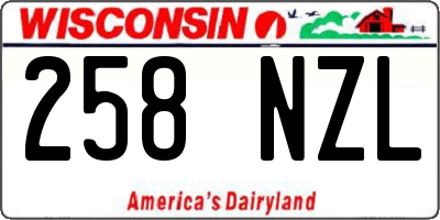 WI license plate 258NZL