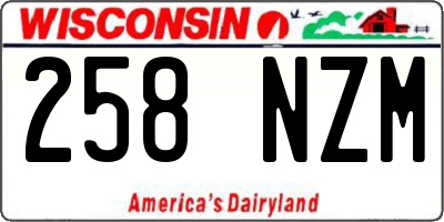 WI license plate 258NZM
