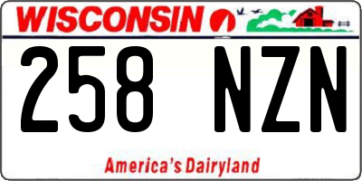 WI license plate 258NZN