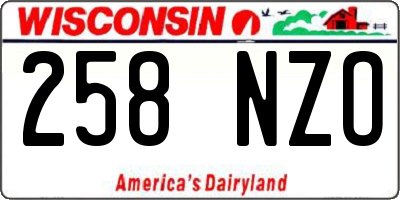WI license plate 258NZO