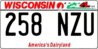 WI license plate 258NZU