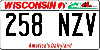 WI license plate 258NZV