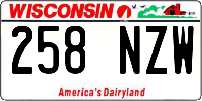 WI license plate 258NZW