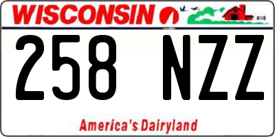 WI license plate 258NZZ