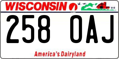 WI license plate 258OAJ