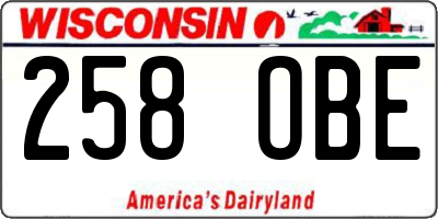 WI license plate 258OBE