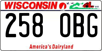 WI license plate 258OBG