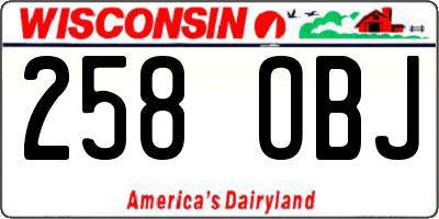 WI license plate 258OBJ
