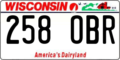 WI license plate 258OBR