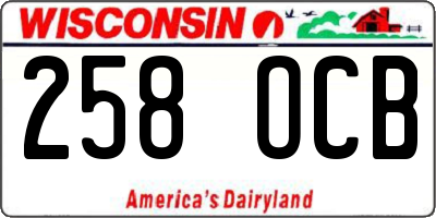 WI license plate 258OCB