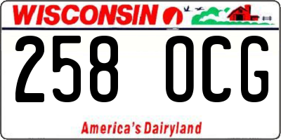 WI license plate 258OCG