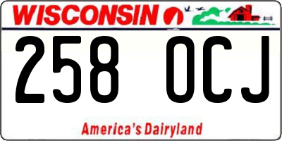 WI license plate 258OCJ