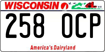 WI license plate 258OCP