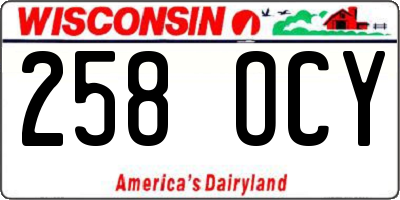 WI license plate 258OCY