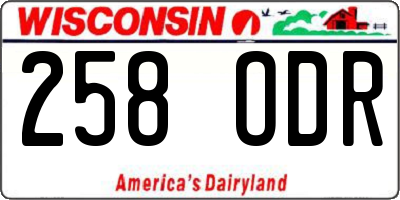 WI license plate 258ODR