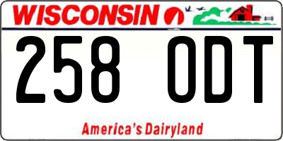 WI license plate 258ODT