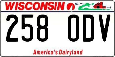 WI license plate 258ODV