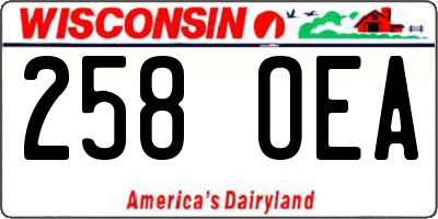 WI license plate 258OEA