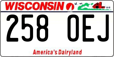 WI license plate 258OEJ