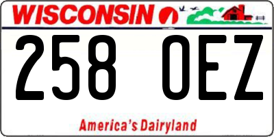WI license plate 258OEZ