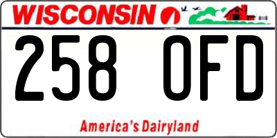 WI license plate 258OFD