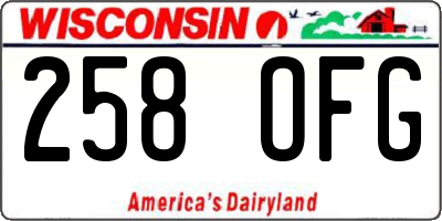 WI license plate 258OFG