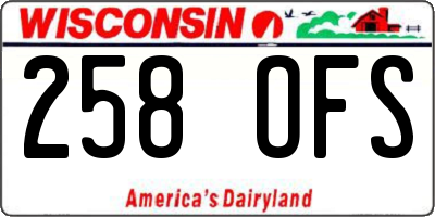 WI license plate 258OFS