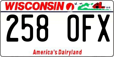 WI license plate 258OFX