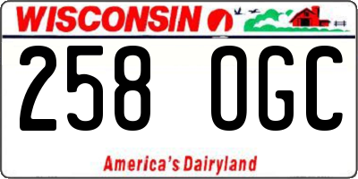 WI license plate 258OGC