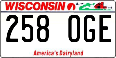 WI license plate 258OGE