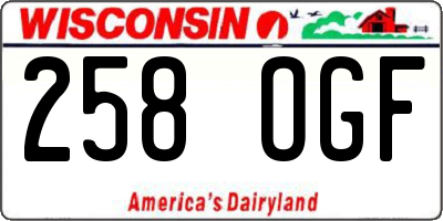 WI license plate 258OGF