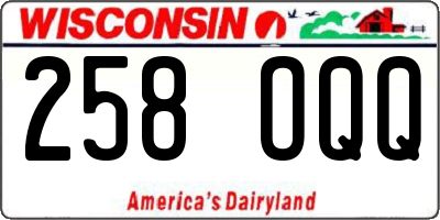 WI license plate 258OQQ
