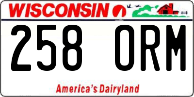 WI license plate 258ORM