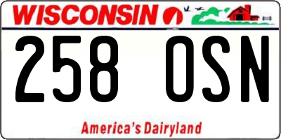 WI license plate 258OSN