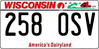 WI license plate 258OSV