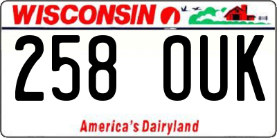 WI license plate 258OUK