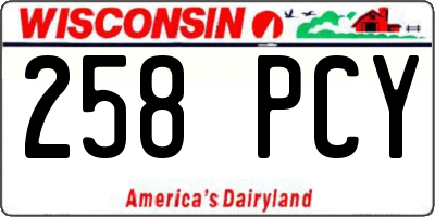 WI license plate 258PCY