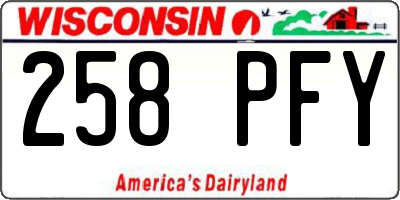 WI license plate 258PFY