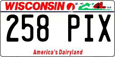 WI license plate 258PIX