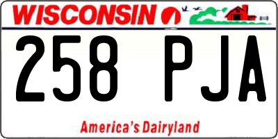 WI license plate 258PJA