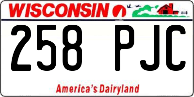 WI license plate 258PJC