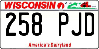 WI license plate 258PJD
