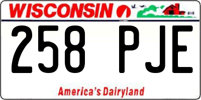WI license plate 258PJE