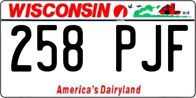WI license plate 258PJF