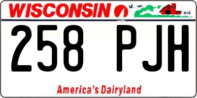 WI license plate 258PJH