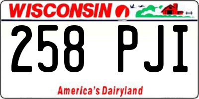 WI license plate 258PJI